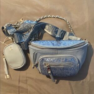 Blue Crossbody Bag with Chain Strap Steve Madden